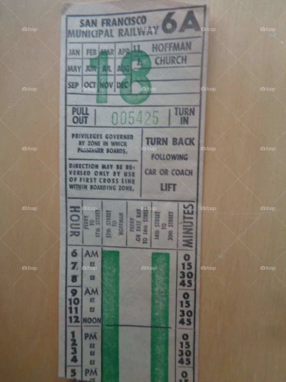 old MUNI transfer ticket