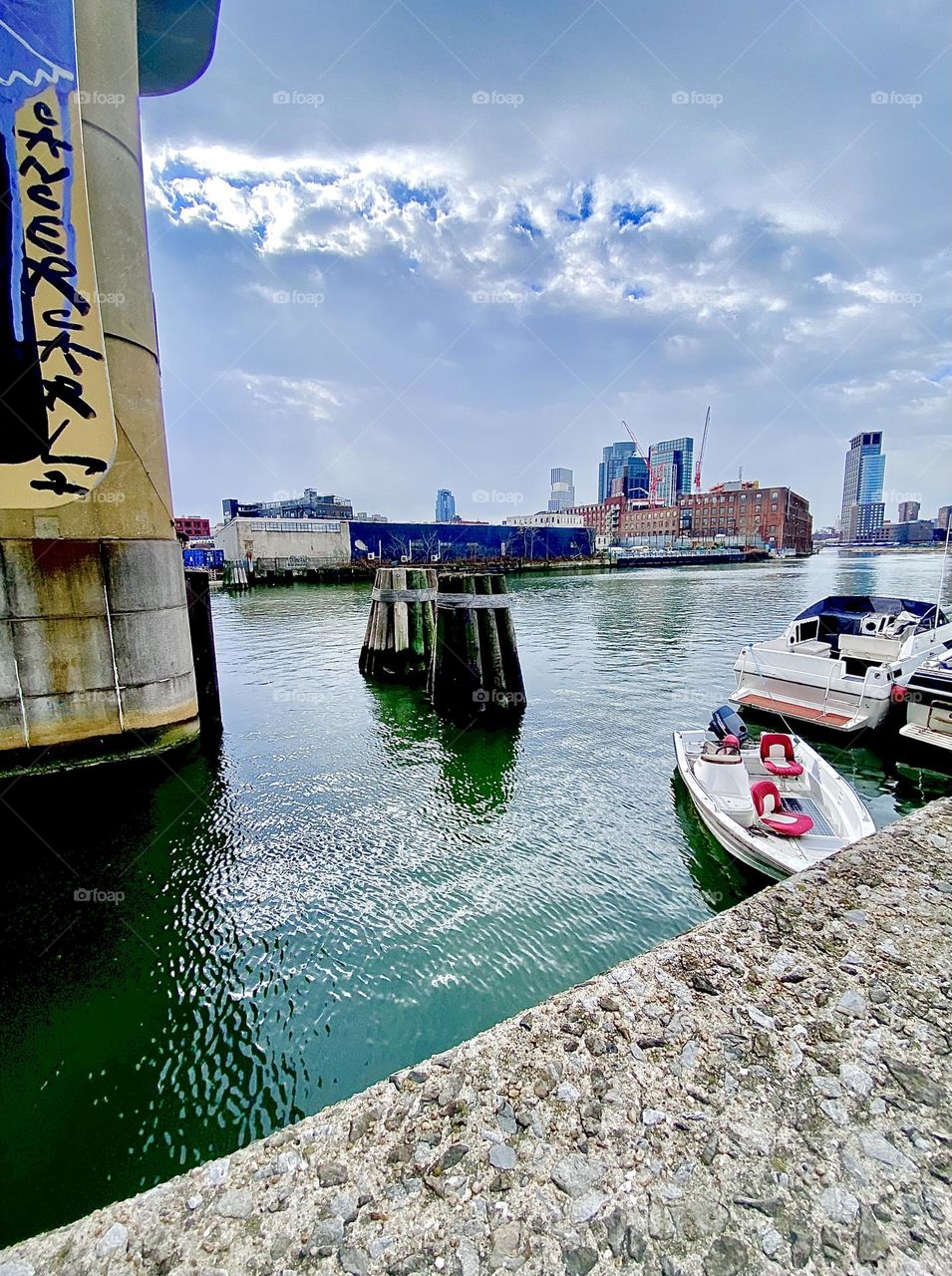 A view of Newtown Creek in Long Island City, Queens, NY on an overcast afternoon in December 2021, as a matter of fact just today. Hypnotic Productions