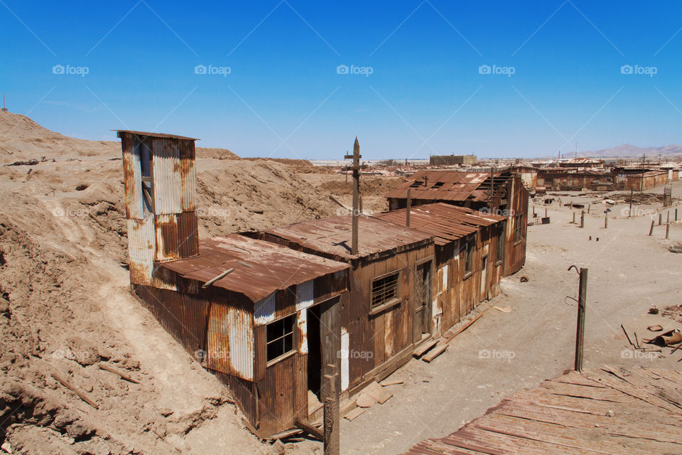 Ghost town in the Atacama Desert in Chile.