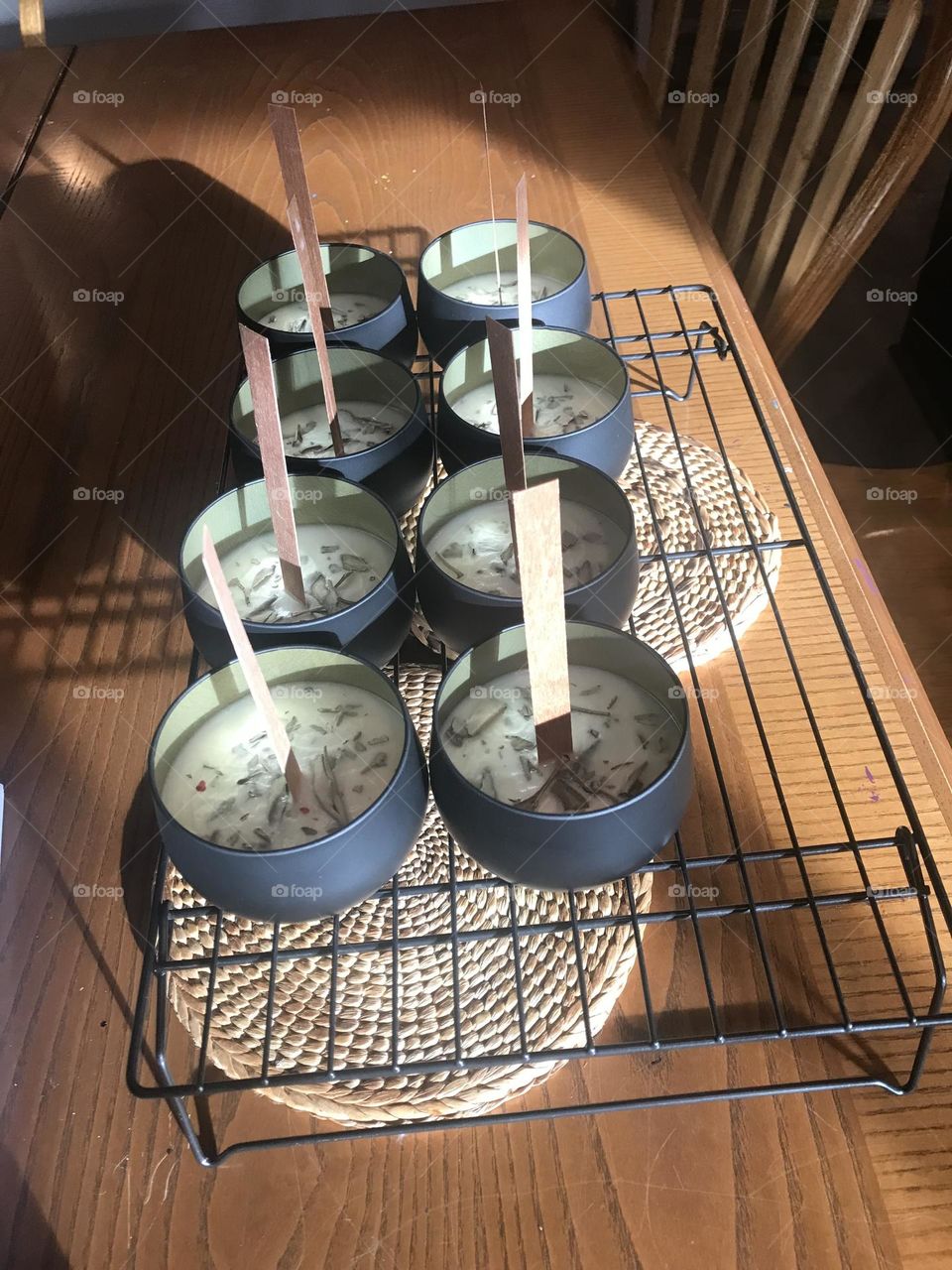 Candles on cooling rack