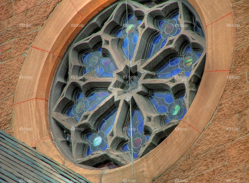 Stained glass rose window 