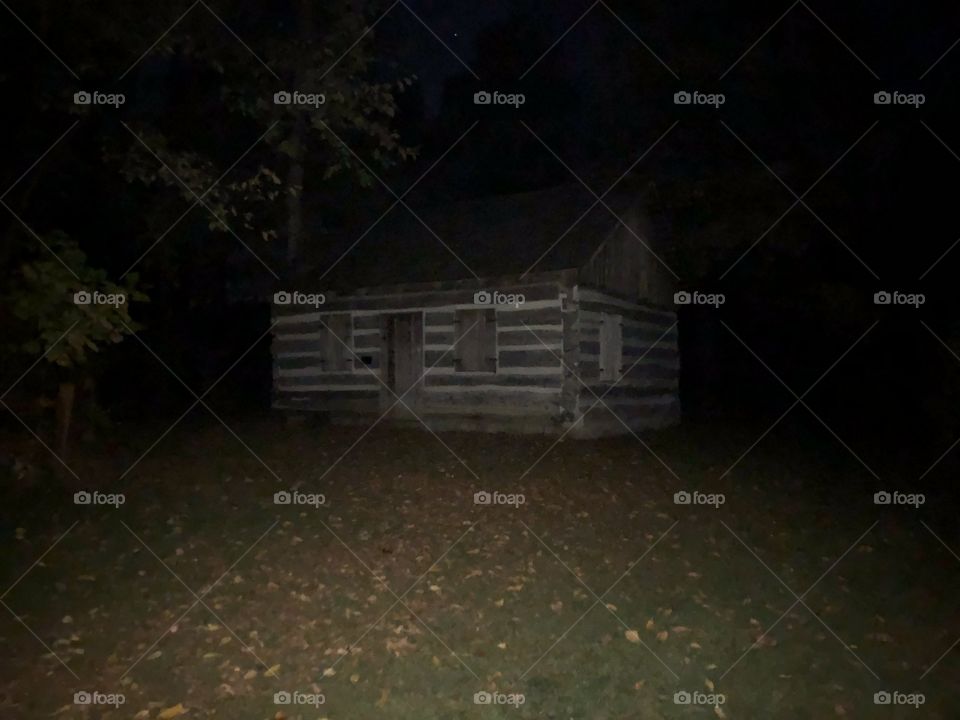 Fleming Log Cabin at Dusk