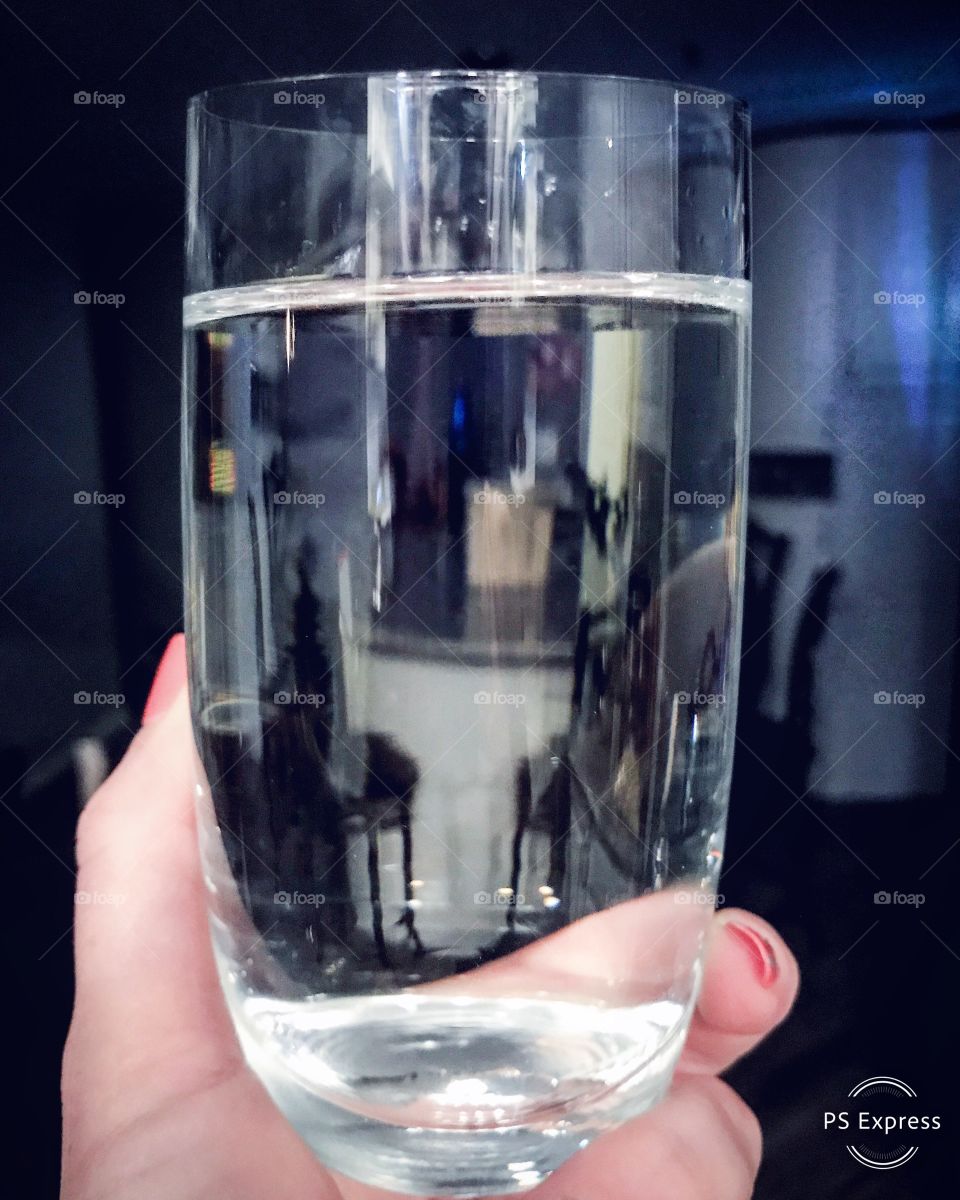 Clear clean filtered glass of water