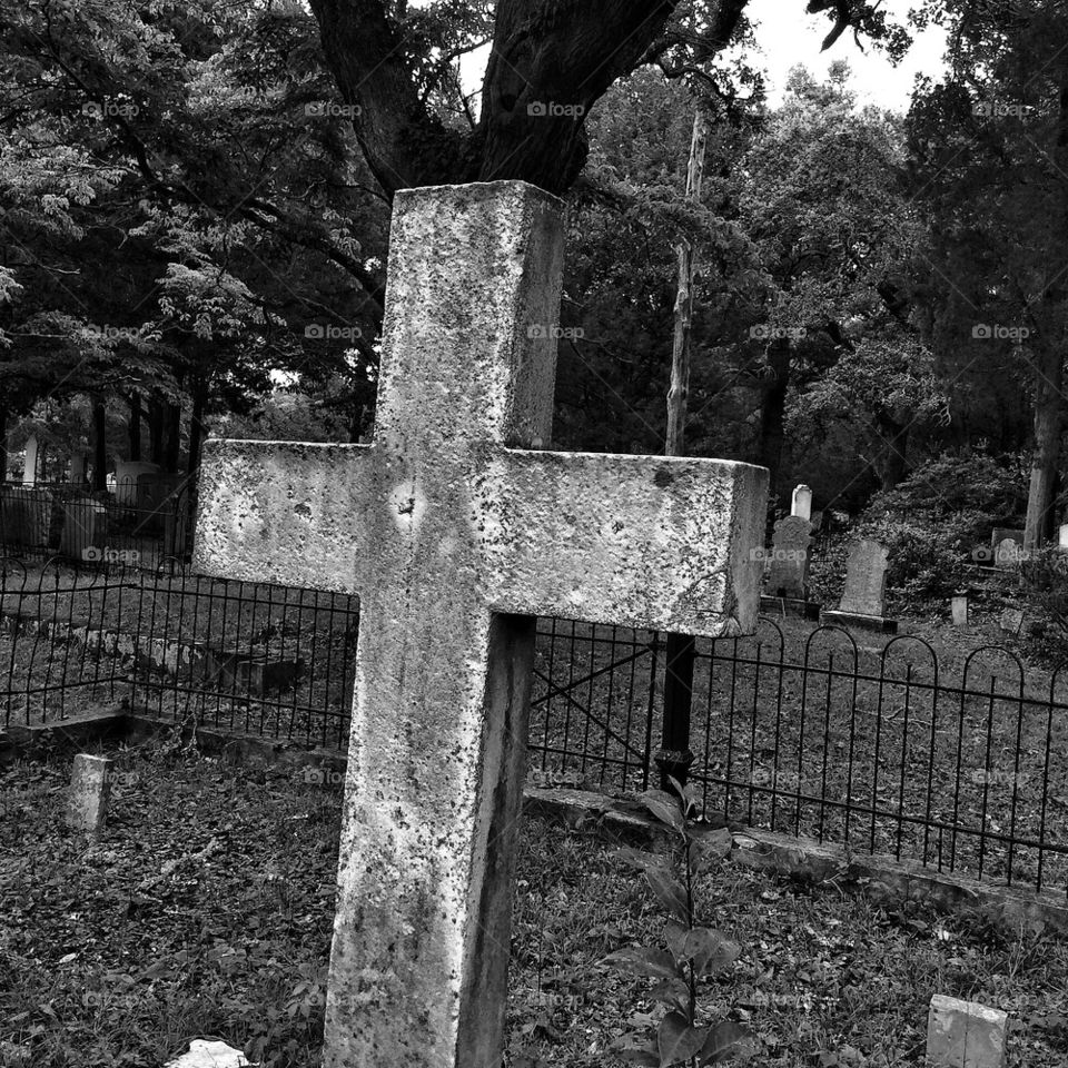 Cement Cross Headstone