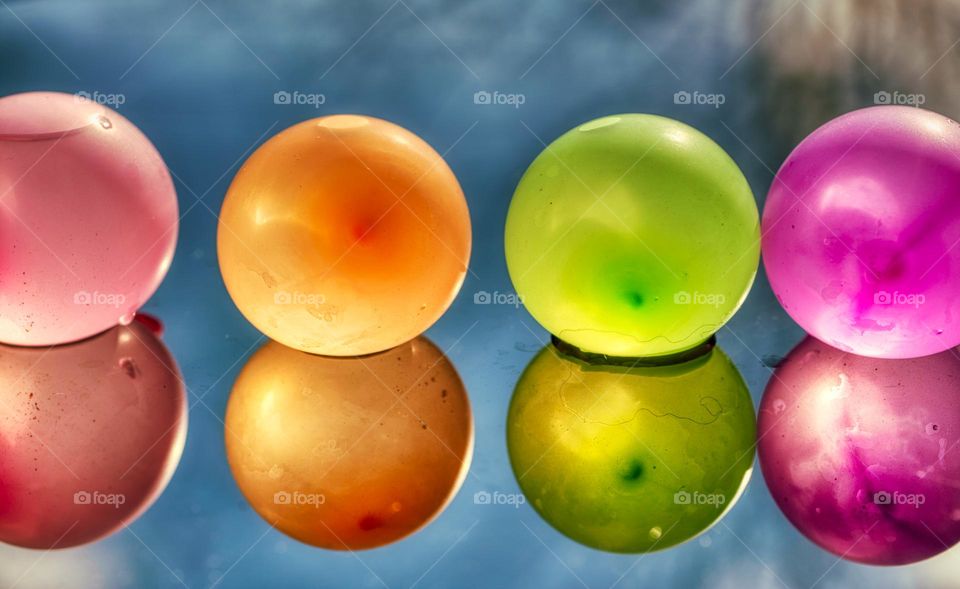 water balloons and reflection