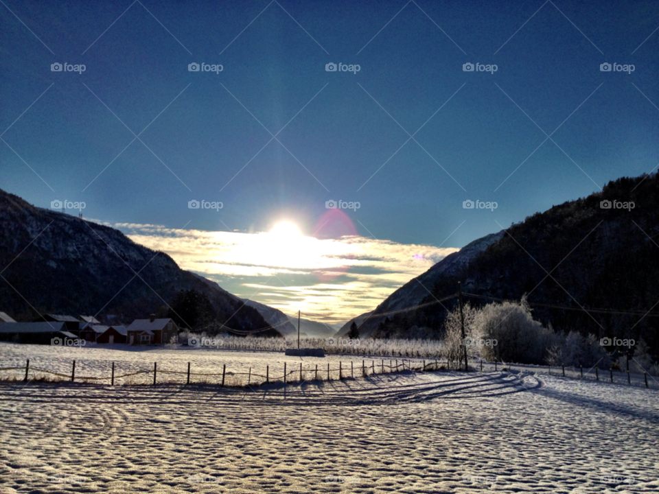 snow sky fence clouds by thmzgreen