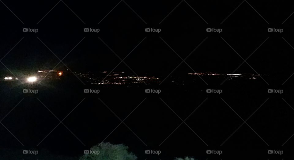 view of city lights. Palm springs, california