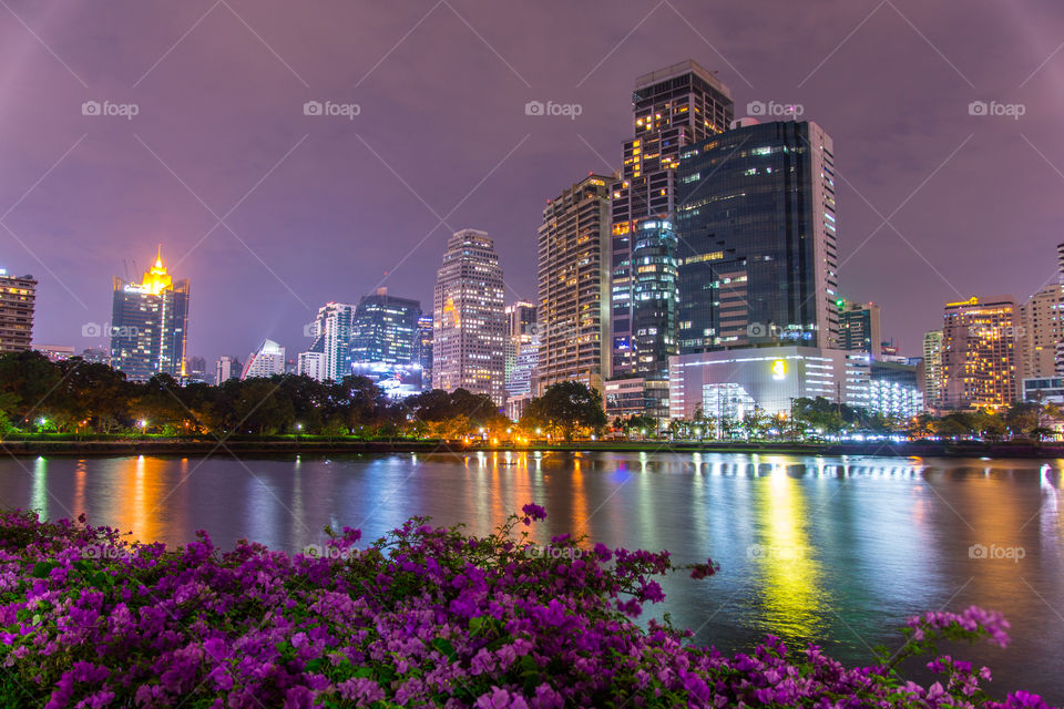 Bangkok skyline at night