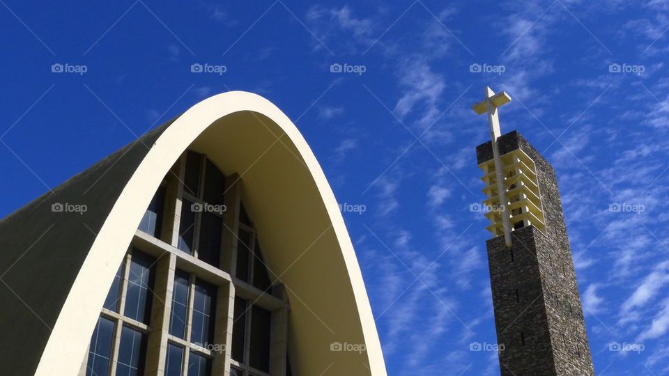 Architectural detail, modernism style era church
